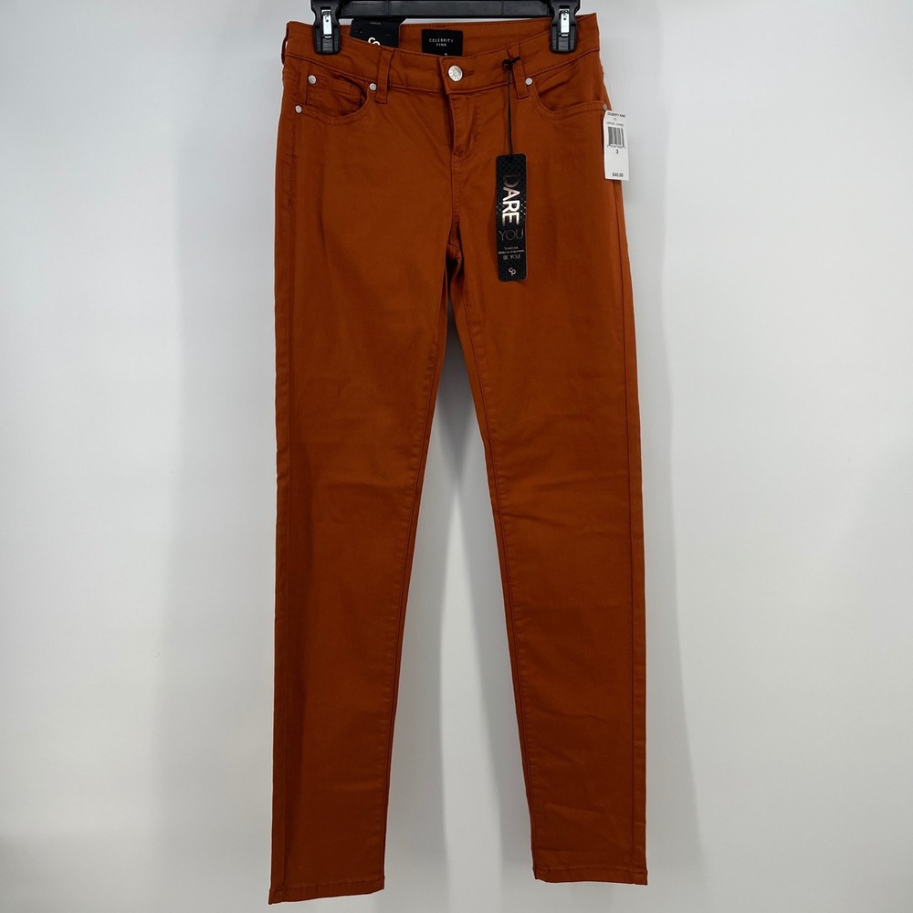 Celebrity Pink Womens Skinny Jeans Caramel Orange Stretch‎ Pants 3/26 NEW - Flaw
